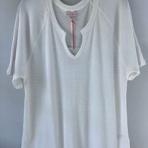 Knox Rose Women's White Waffle Knit Top